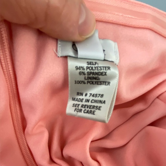 Cache Elegant Rhinestone Embellished Coral Pink Evening Gown (flawed) - Picture 5 of 16